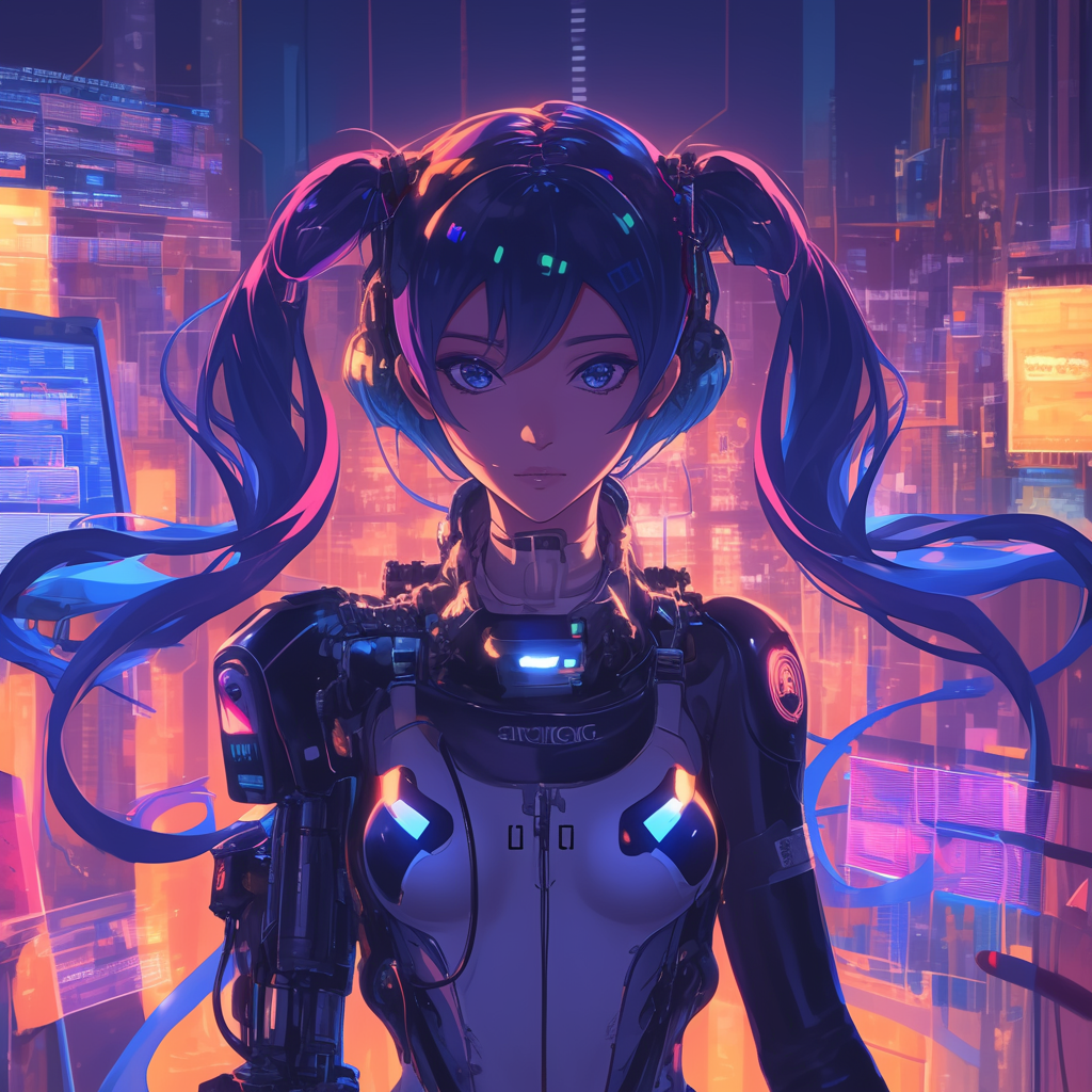 cypherpunk anime waifu daily --niji 6